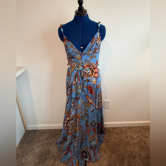 FARM Rio Blue Sunset Tapestry Sleeveless Midi Dress - Picture 4 of 4
